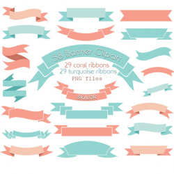 Banners Clipart Digital Banners Clip Art Vector Ribbons Vector