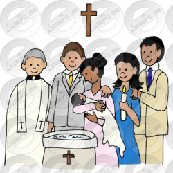 Baptism Picture for Classroom / Therapy Use - Great Baptism Clipart