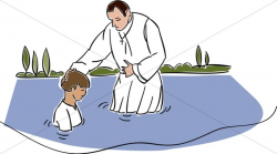 Baptism in the River | Baptism Clipart