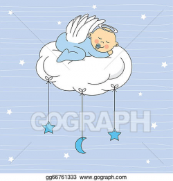EPS Vector - Baby boy dressed angel. Stock Clipart Illustration ...