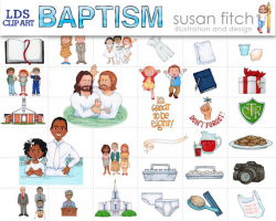 LDS Baptism Clip Art Set from SusanFitchDesign on Etsy Studio