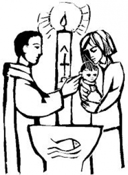 Here is a cartoon of a family whose child is receiving the sacrament ...