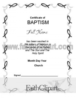 Icthys Border Baptism Certificate | Hidden