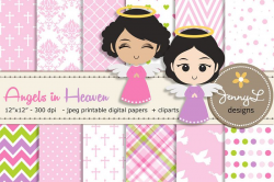 Angel Baptism Digital Papers, and Angel | Design Bundles