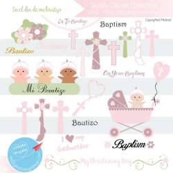 On SALE My Christening Day Baby Girl Clipart SVG PNG Image