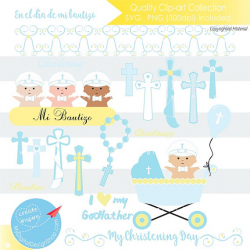 70% SALE My Christening Day Baby Boy Clipart, Cutting SVG, PNG Image ...