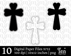 Cross Clip Art Cross Clipart Baptism Clipart Digital Cross