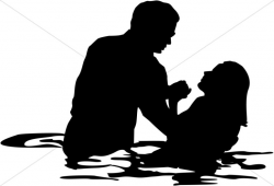 Adult Female Full Immersion Baptism | Baptism Clipart