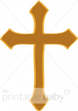 Gold Artistic Cross | Christian Baby Clipart