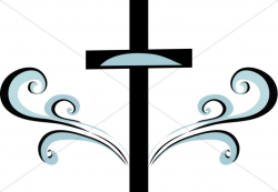 Blue and Black Swirl Cross Clipart | Cross Clipart