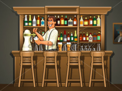 Bartender at Pub Bar Counter - | Clipart Panda - Free Clipart Images