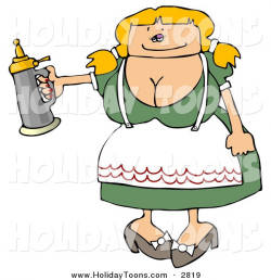 Royalty Free Holiday Clipart of a Smiling German Woman Serving a ...