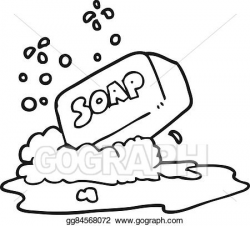 Vector Illustration - Black and white cartoon bar of soap. EPS ...