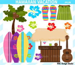 Hawaii Clip Art - Hawaiian Beach Vacation Clip Art - Hawaii Clipart ...