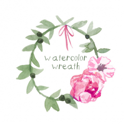 Peony Wreath Watercolor Floral Clip art Download Digital Clip