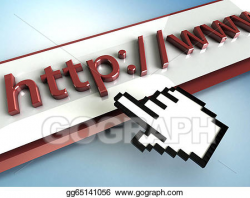 Stock Illustration - 3d hand cursor points to the address bar ...