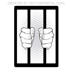 Hands on Prison Bars Image Free Vector