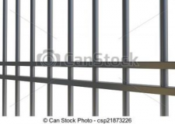 Jail Bars Clipart digitally generated metal prison bars on white ...