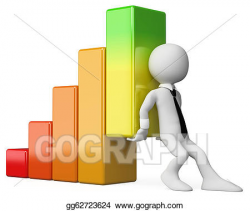 Stock Illustration - 3d business white people. economy bar graph ...