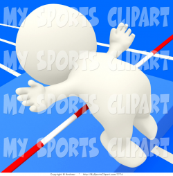 Sports Clip Art of a White Person Doing the High Jump over a Bar by ...