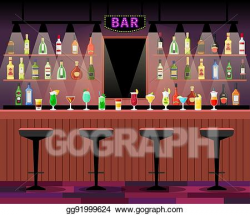 EPS Vector - Bar counter with alcohol drinks. Stock Clipart ...