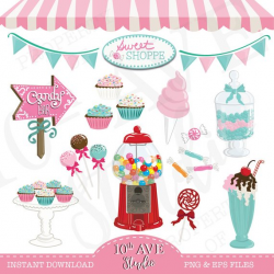 Sweet Shoppe Candy Bar Clipart/Vector Graphics - cupcakes ...