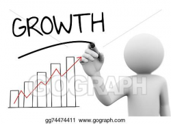 Stock Illustration - 3d person writing word growth progress bar ...