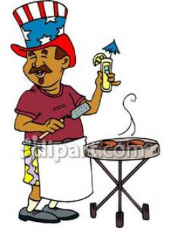 4th of July Backyard Bbq - Royalty Free Clipart Picture