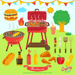 Barbecue Digital Clip Art / BBQ Party Digital Clipart Design ...