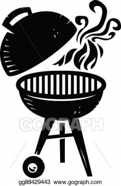 Vector Stock - Bbq grill cooking with smoke and fl. Clipart ...