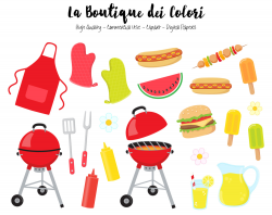 BBQ Clipart Cute Digital illustrations PNG Summer Barbeque