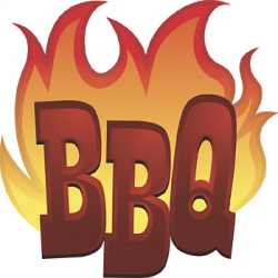 Barbecue Grill With Flames Clipart