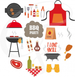 Bbq Clipart, Bbq Graphics, Outdoor Barbecue Clipart , Invitation, Barbecue  and Grill Clipart, Commercial use, Personal Use, SVG Files, SVG