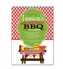 Surprise Birthday Party Invitation BBQ Barbeque Cook Out 4th of ...