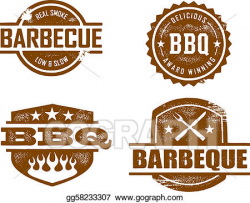 Vector Art - Barbecue stamps. Clipart Drawing gg58233307 - GoGraph