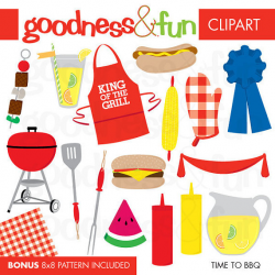 Buy 2, Get 1 FREE - Time to BBQ Clipart - Digital Summer Clipart ...