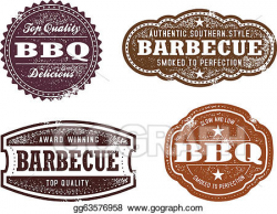 Vector Stock - Vintage bbq stamps. Stock Clip Art gg63576958 - GoGraph