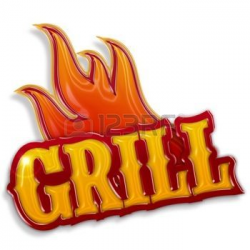 bbq words: hot grill label isolated on white background ...