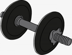 Cartoon Black Barbell, Barbell, Fitness Equipment, Black PNG Image ...