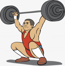 Cartoon Weightlifter, Cartoon, Weightlifters, Barbell PNG Image and ...