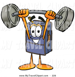 Clipart of a Happy Suitcase Cartoon Character Holding a Heavy ...