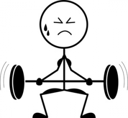 Weightlifter Cartoon Clipart Image - Struggling Weightlifter Trying ...