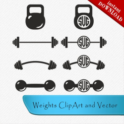 Barbel SVG Barbell Silhouette Cross Fit Weights KettleBell