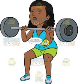 A Dark Haired Woman Lifting A Heavy Barbell
