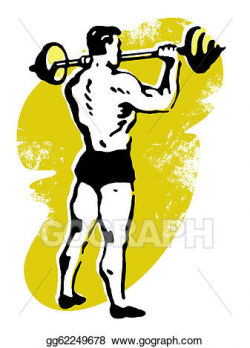 Stock Illustration - A very muscular man weight lifting. Clipart ...