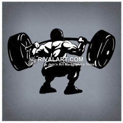 Man Weightlifter Weightlifting Bodybuilder Bodybuilding Squats Bar ...