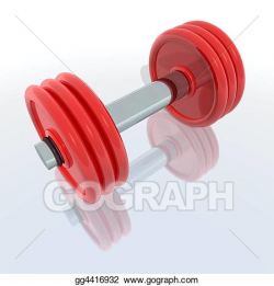 Clipart - Red barbell. Stock Illustration gg4416932 - GoGraph