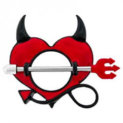 Amazon.com: Pair of nipple rings Red Heart devil horns pitchfork ...