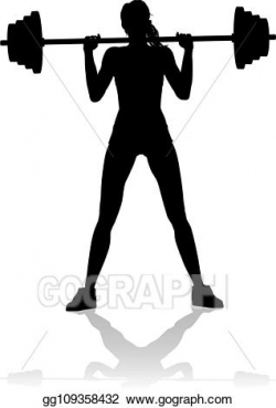 Vector Art - Gym woman silhouette barbell weights. EPS ...