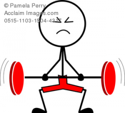 Clip Art Image of a Stick Figure Lifting Weights